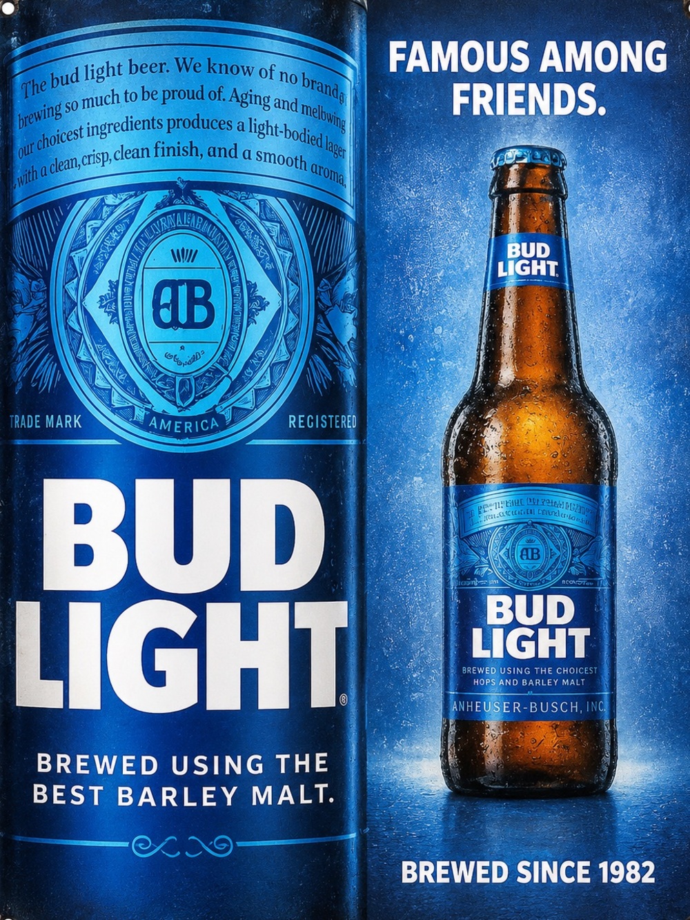NEW Bud Light Beer Metal Sign